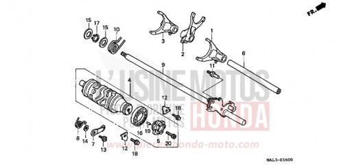 BARILLET DE SELECTION CBR600FV de 1997